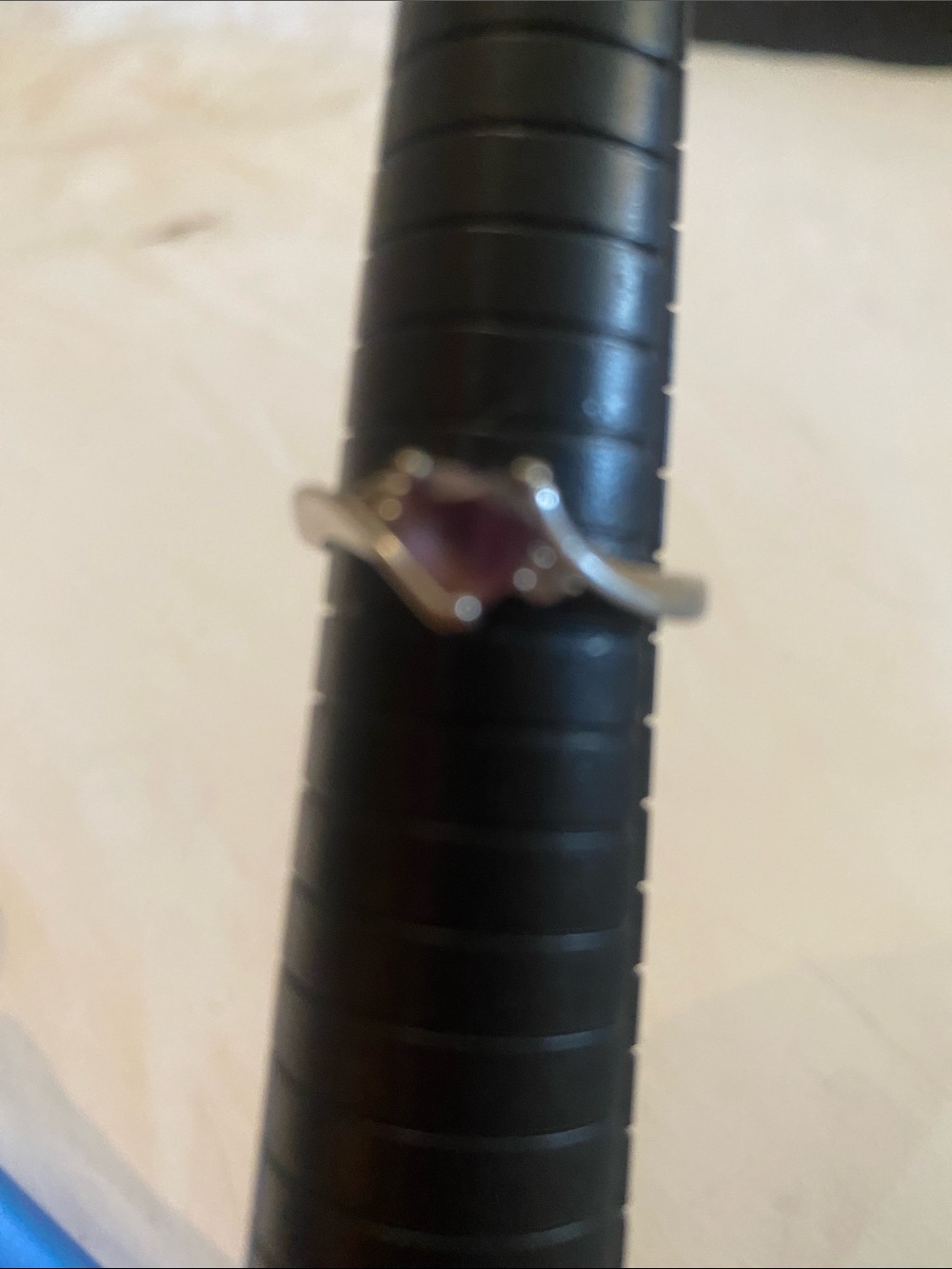 Classic Silver Ring with Purple Gemstone